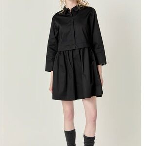 English Factory Black Long Sleeve Dress